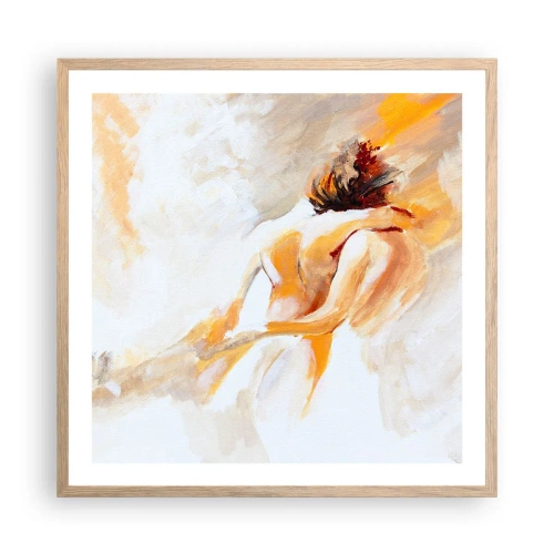 Affiche dans un chêne clair - Poster - Proximité dans le ciel - 60x60 cm