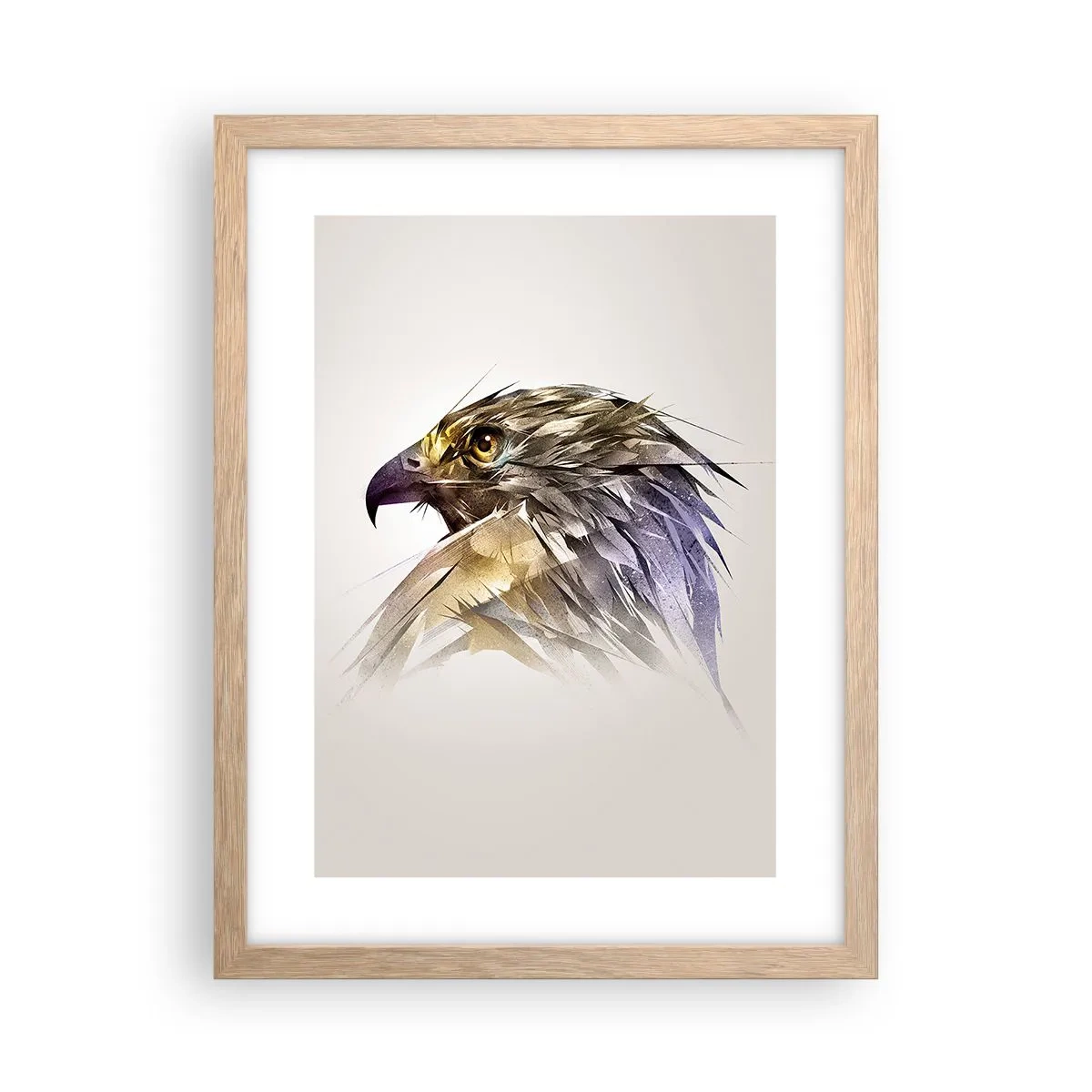 Affiche dans un chêne clair - Poster - Portrait d'un guerrier - 30x40 cm