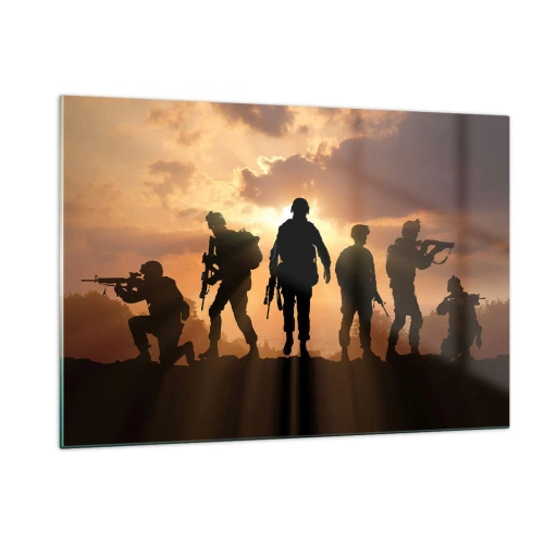 Impression sur verre - Image sur verre - Frères d'armes - 120x80cm - Brothers in arms - Décoration murale moderne pour le salon et la chambre ARTTOR