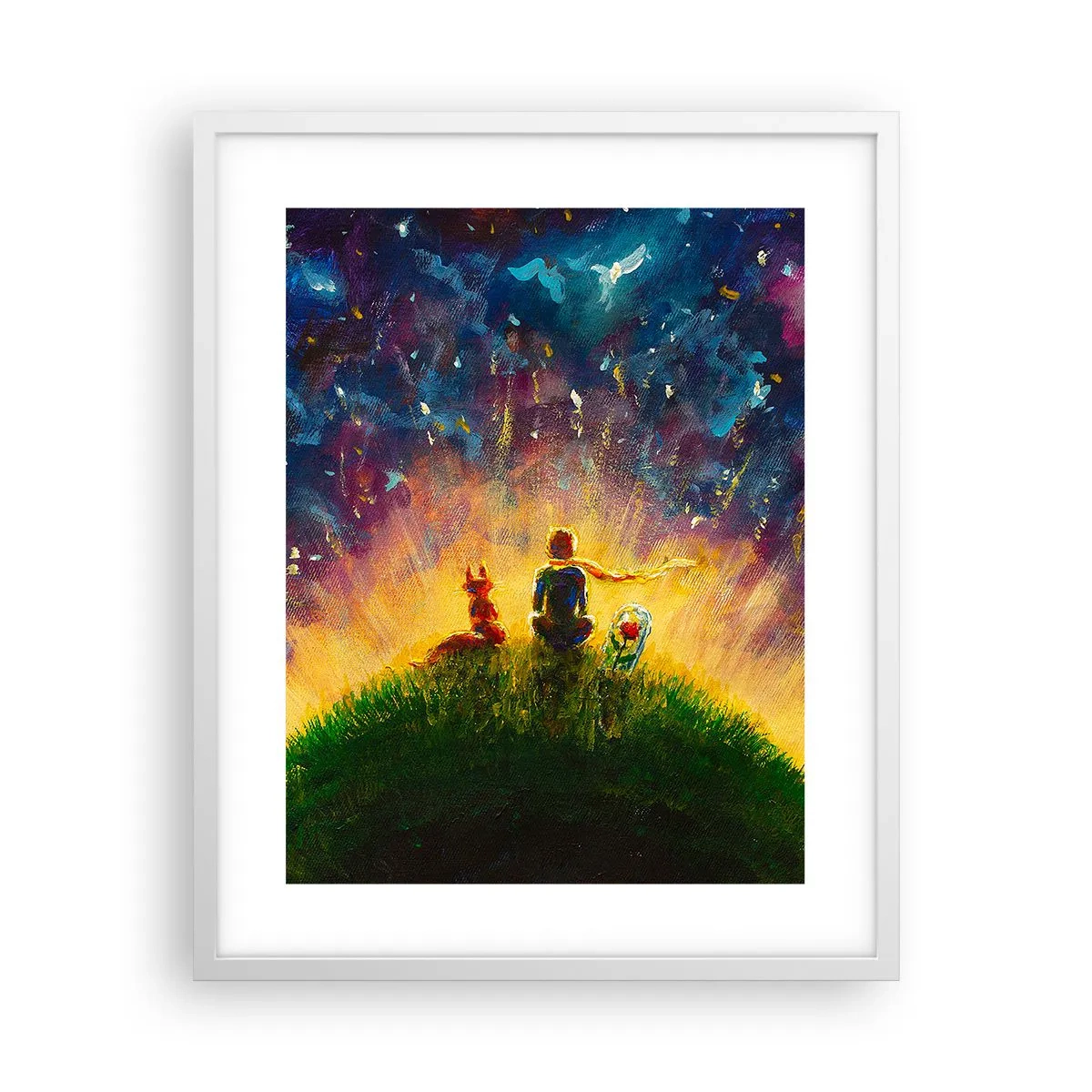 Affiche dans un cadre blanc - Poster - Amour et amitié - le monde entier - 40x50 cm