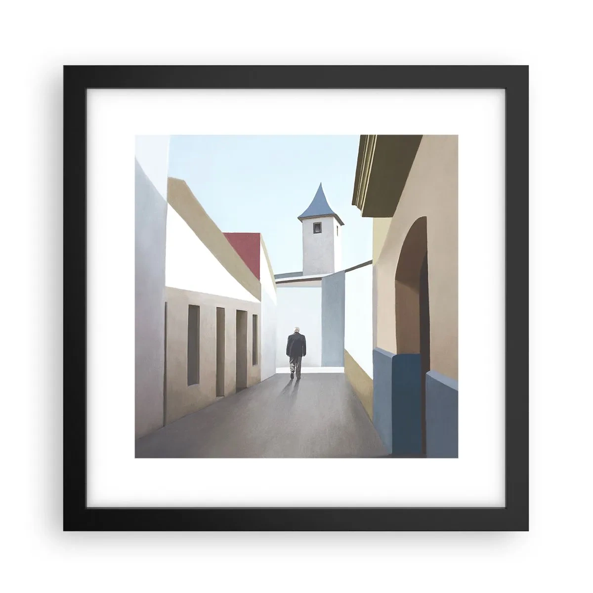 Affiche dans un cadre noir - Poster - Une promenade ensoleillée - 30x30 cm