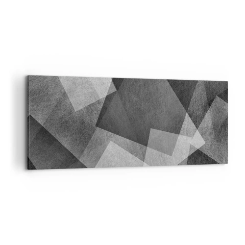 Impression sur toile - Image sur toile - Abstraction en noir et blanc avec des formes géométriques - 120x50cm - Le symbole éternel de durabilité et d'ordre - Décoration murale moderne pour le salon et la chambre ARTTOR