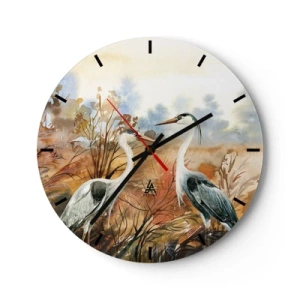 Horloge murale - Pendule murale - Jusqu'où en automne ? - 40x40 cm