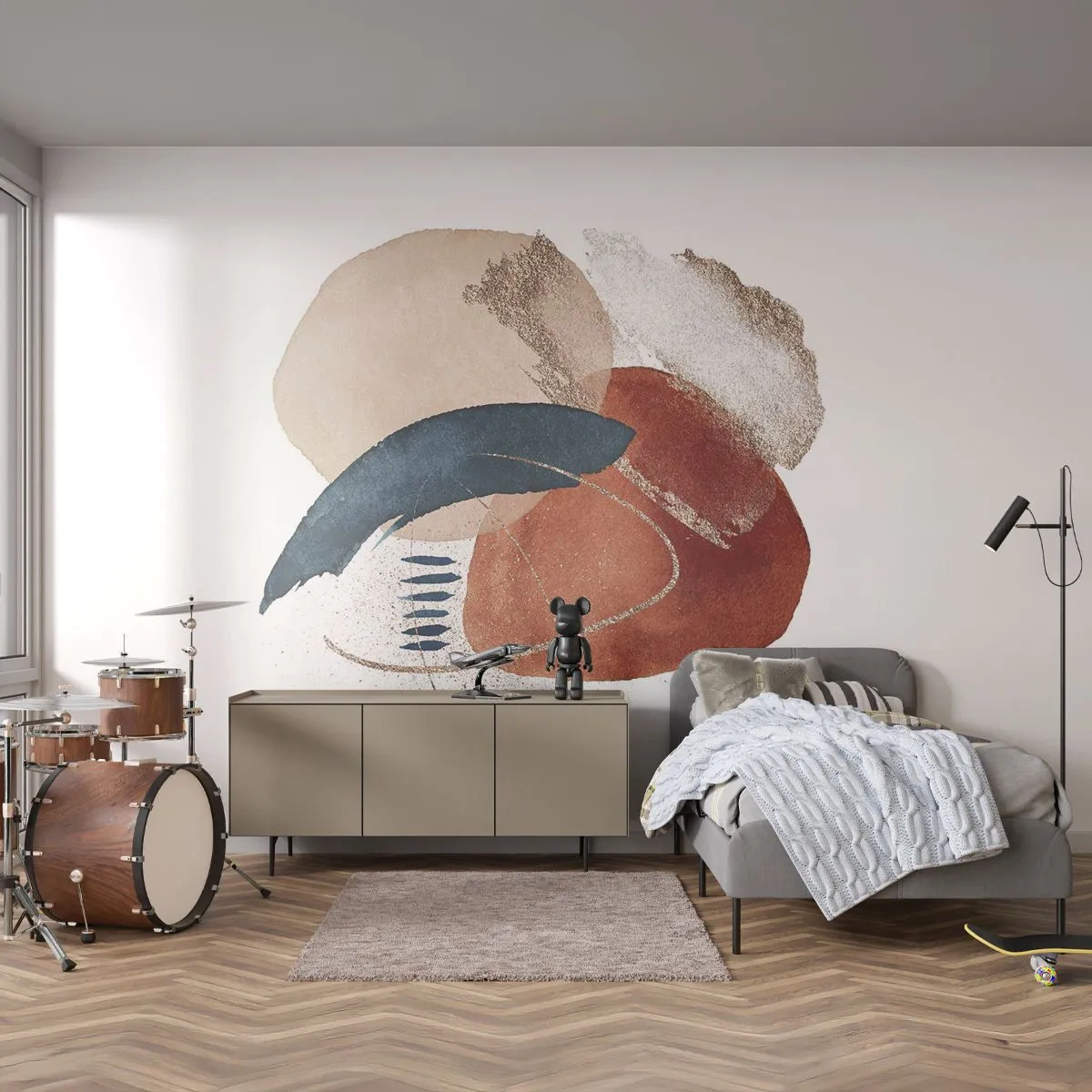 Papier Peint Photo Standard Eco - Composition ovale - Abstraction, Morceau, Modèle moderne - 200x140 cm