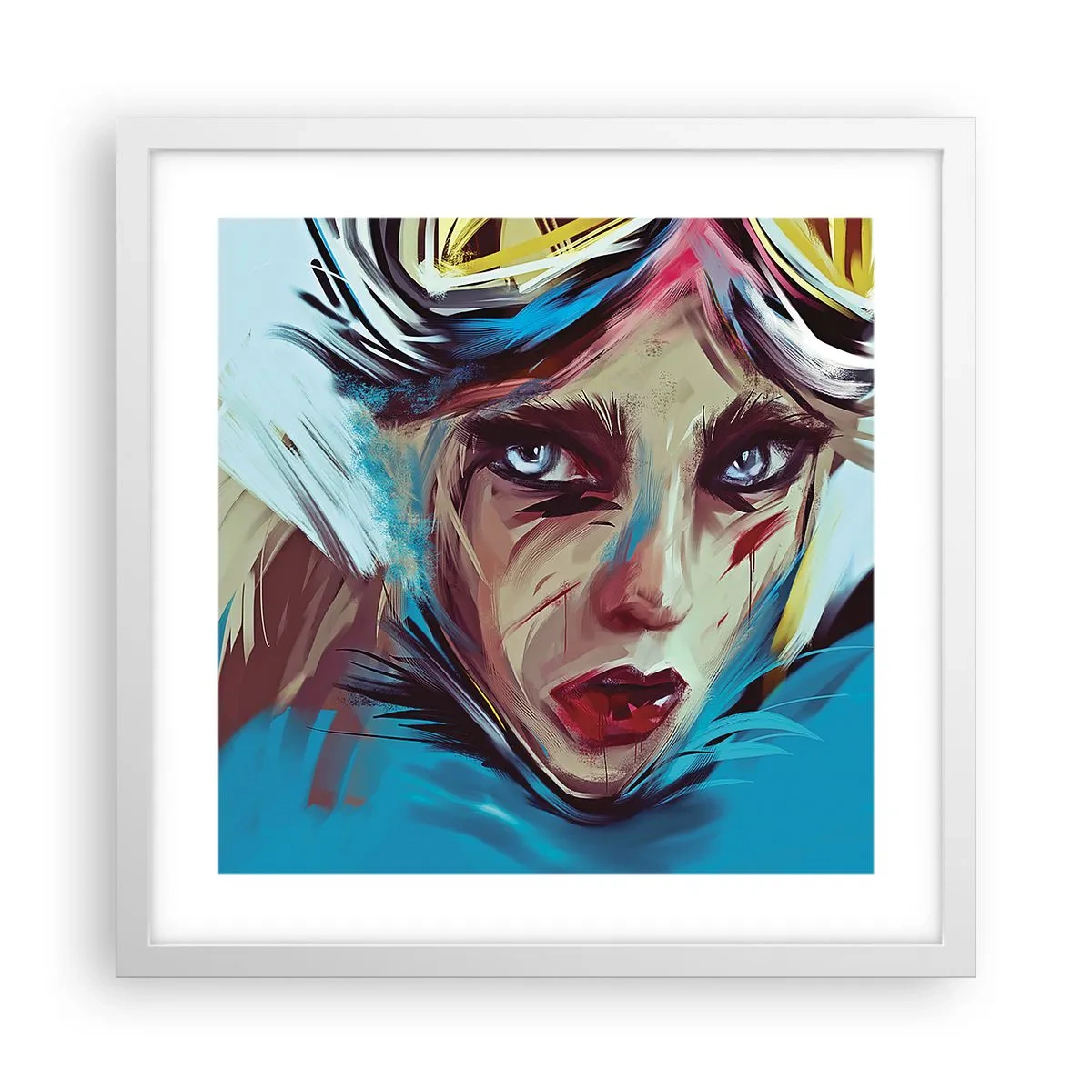 Affiche dans un cadre blanc - Poster - Guerrière errante - 40x40 cm