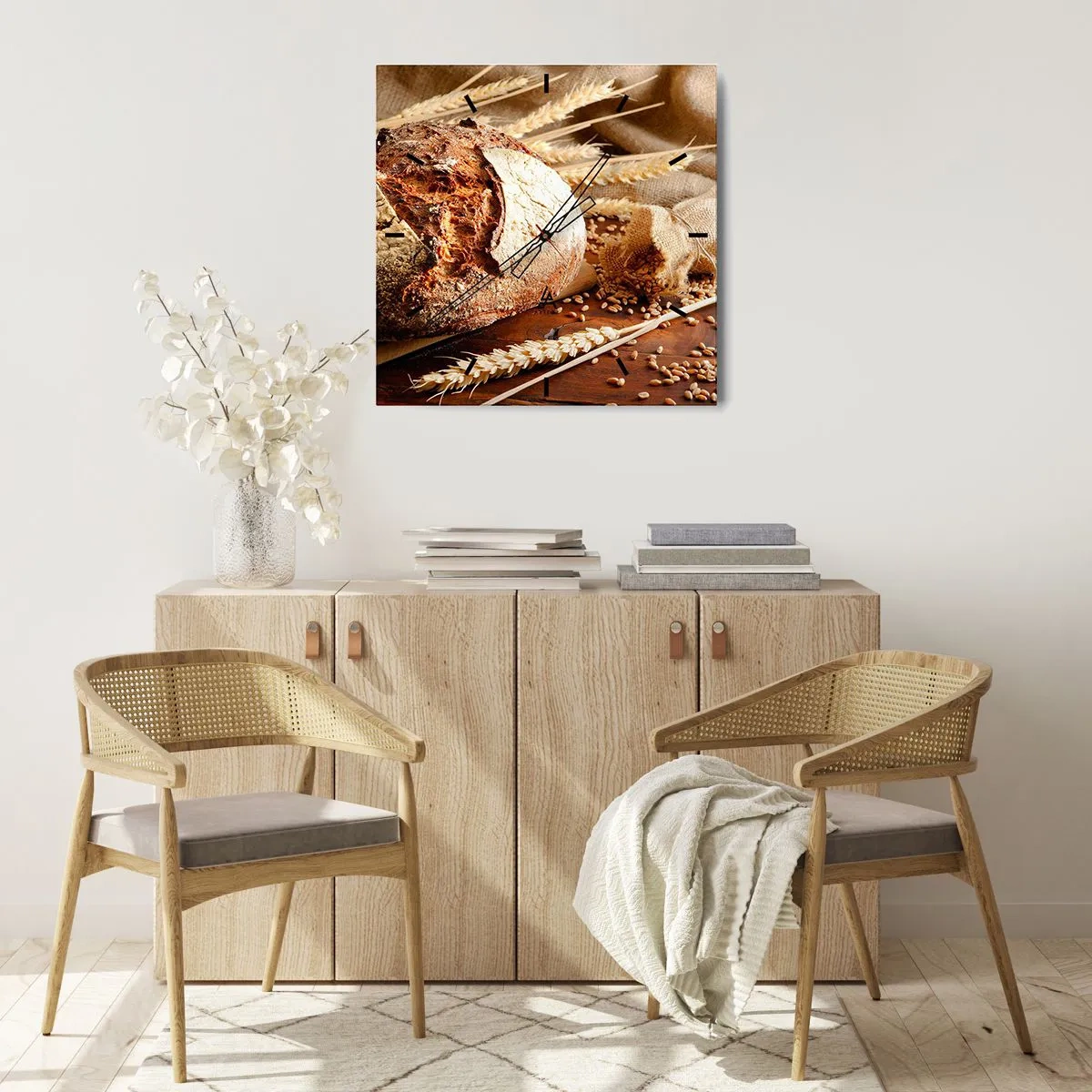 Horloge murale - Pendule murale - Appétissant, parfumé, croquant - 40x40 cm