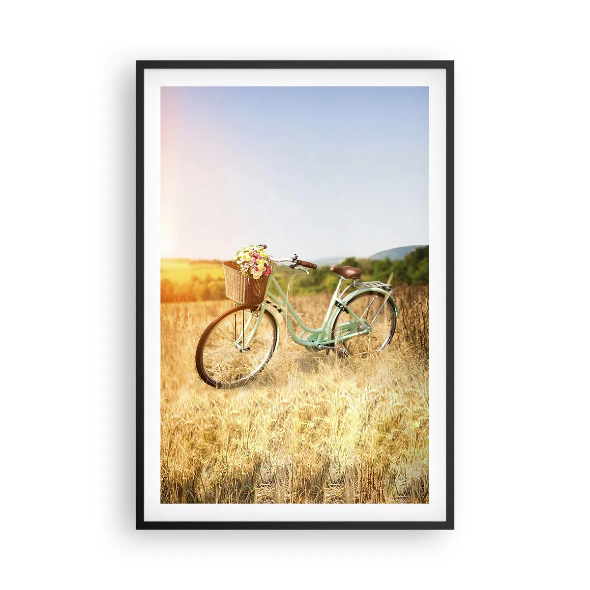 Affiche dans un cadre noir - Poster - Je vais rester un petit moment - 61x91 cm