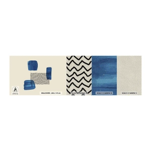 Échantillon de Papier Peint Premium Sand - Quatuor abstrait - Abstraction, Morceau, Art moderne. - 100x30 cm