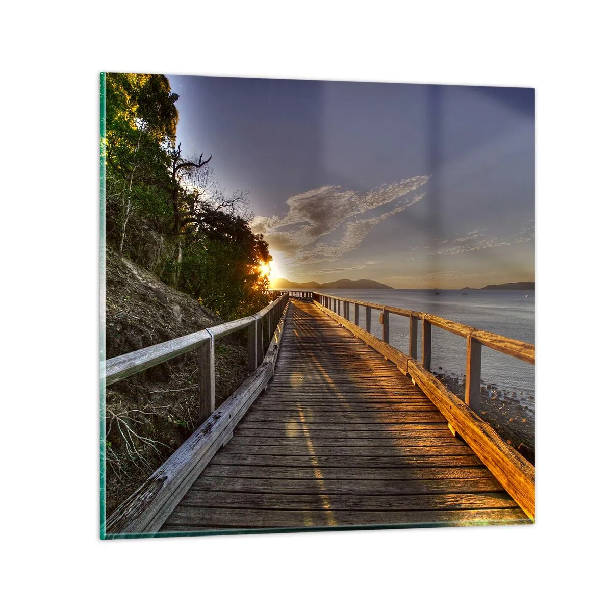 Impression sur verre - Image sur verre - Aller, aller tout le temps en direction du soleil - 40x40 cm