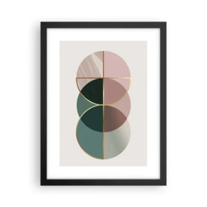 Affiche dans un cadre noir - Poster - Cercles après cercles - 30x40 cm