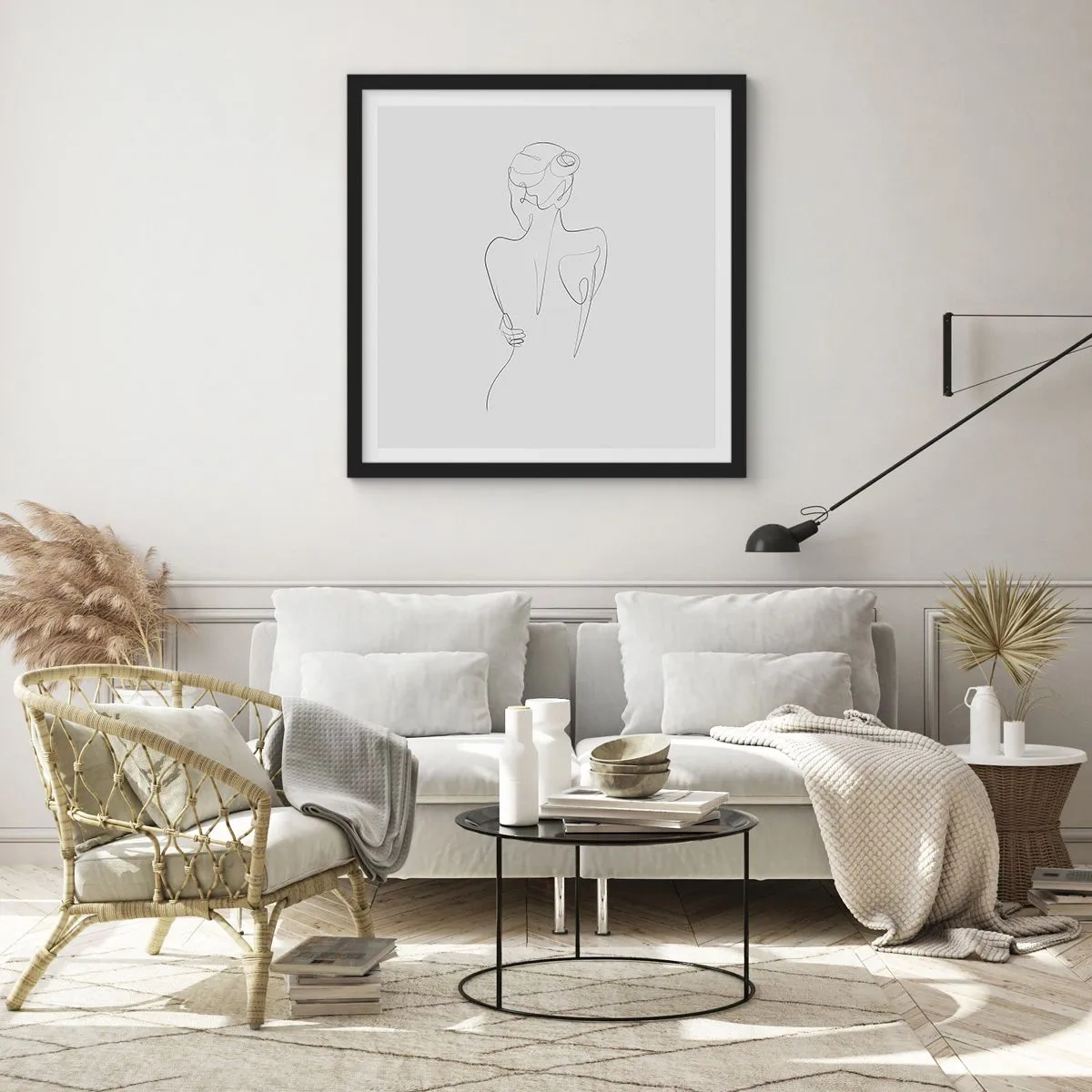 Affiche dans un cadre noir - Poster - Musique corporelle - 40x40 cm