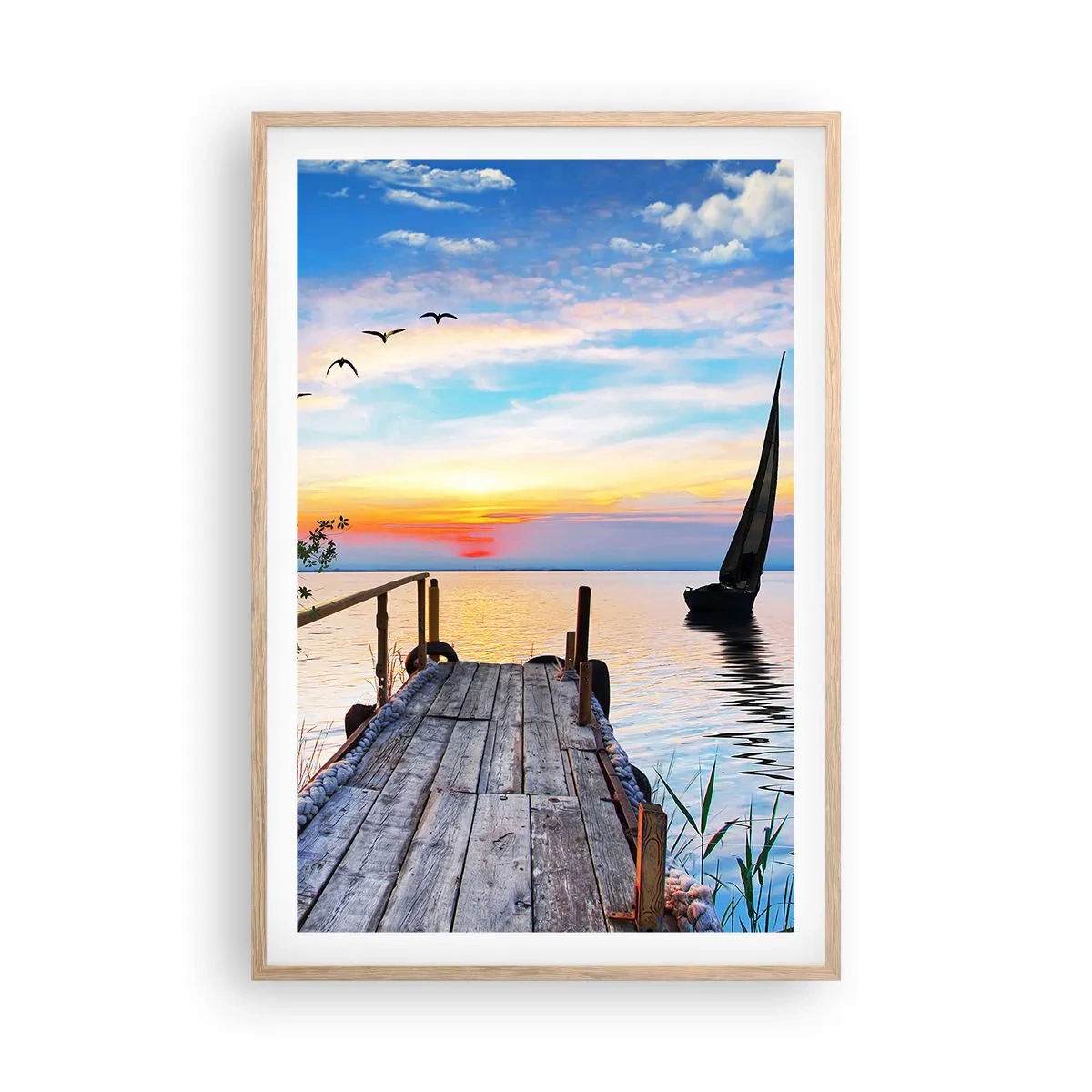 Affiche dans un chêne clair - Poster - Bonsoir! - 61x91 cm