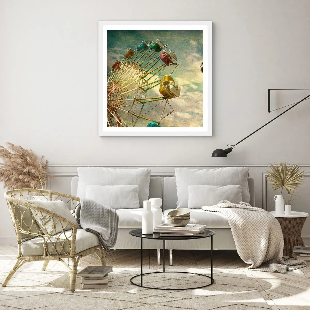 Affiche dans un cadre blanc - Poster - On va faire la fête - 60x60 cm