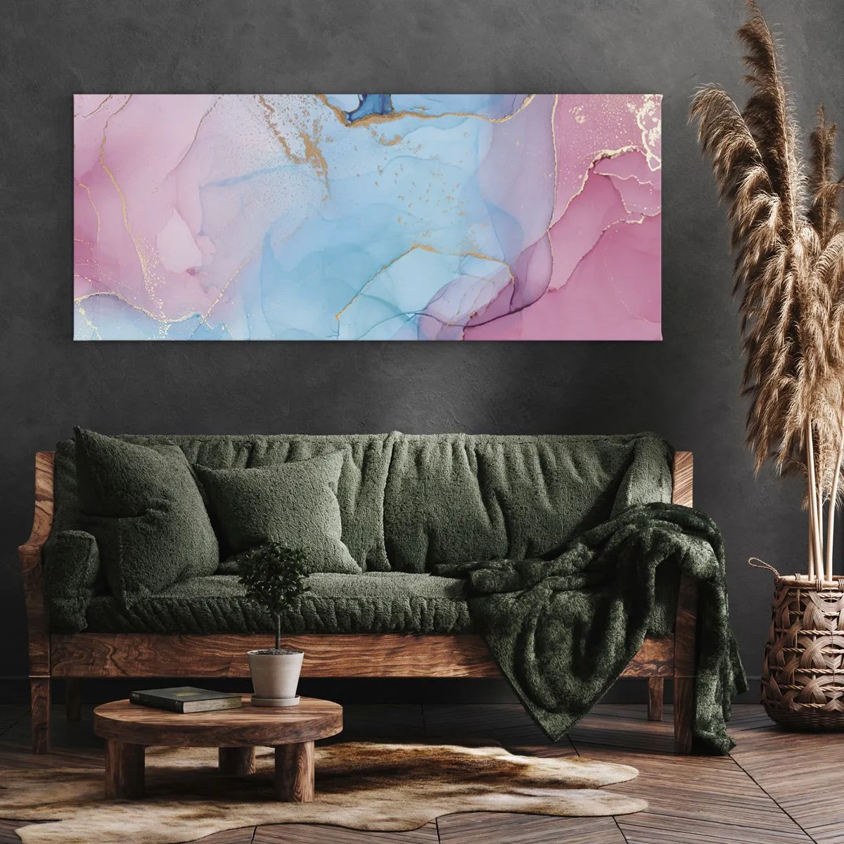 Impression sur toile - Image sur toile - Rencontre et mélange - 90x30 cm