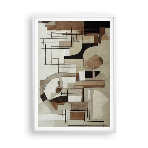 Affiche dans un cadre blanc - Poster - Paysage urbain 2.0 - 70x100 cm