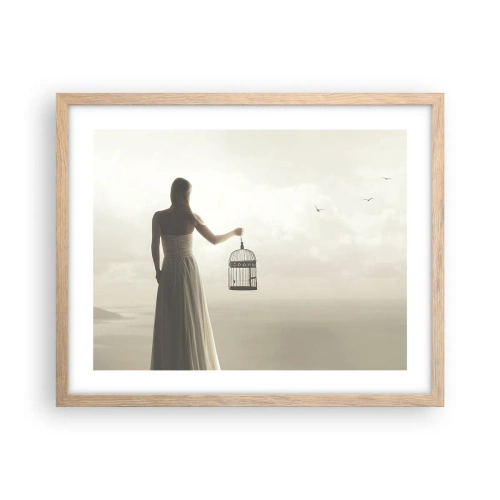 Affiche dans un chêne clair - Poster - Soi libre - 50x40 cm