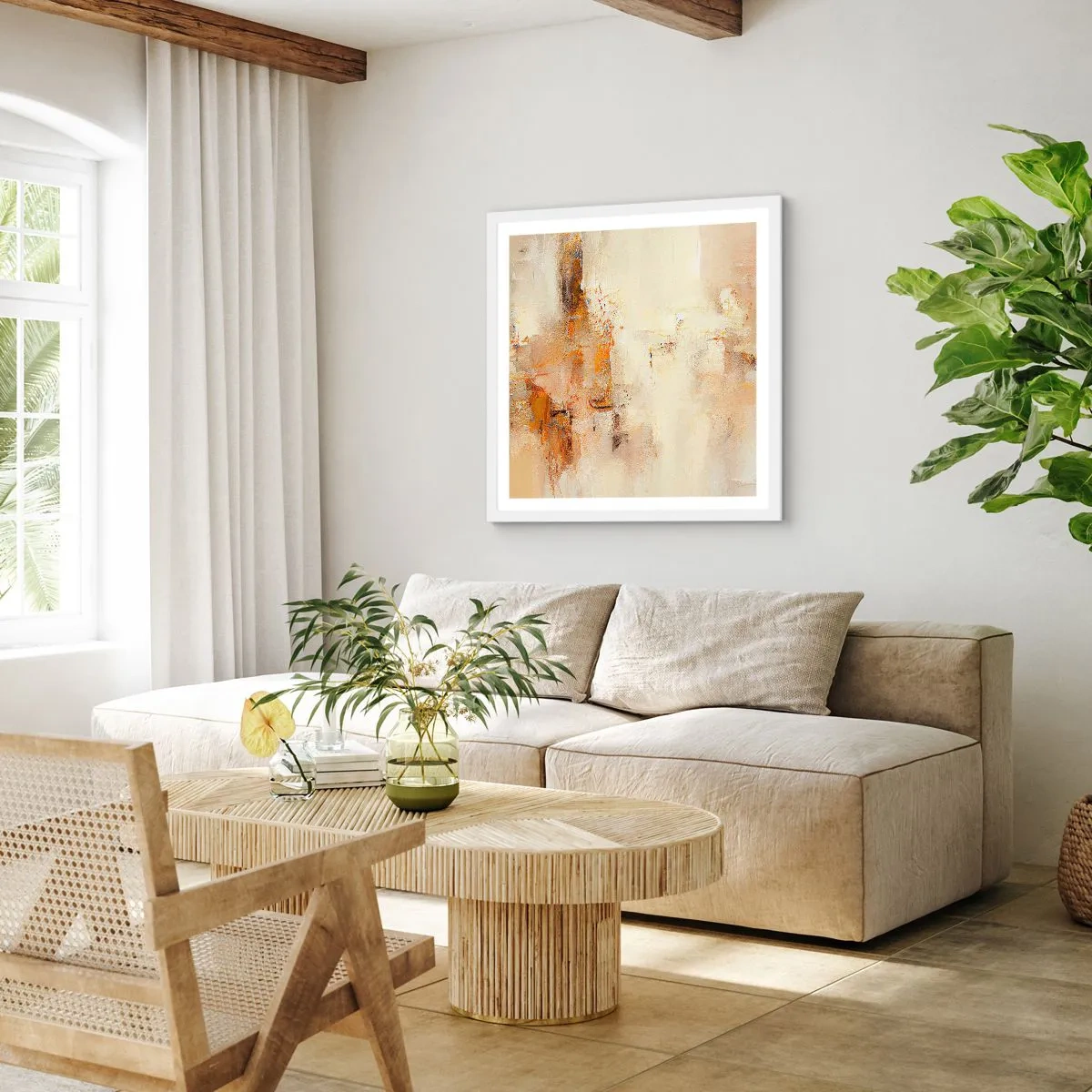 Affiche dans un cadre blanc - Poster - Âme de l'ambre - 50x50 cm