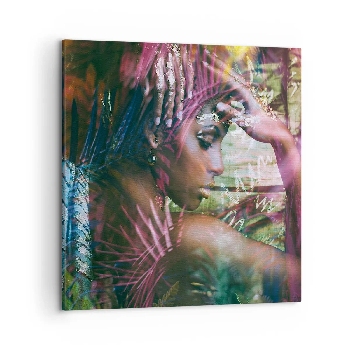 Impression sur toile - Image sur toile - Dame Nature dans la jungle - 50x50 cm