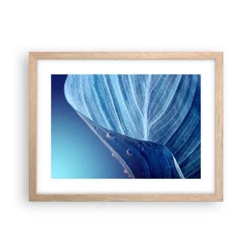Affiche dans un chêne clair - Poster - Gouttes cachées du bleu - 40x30 cm