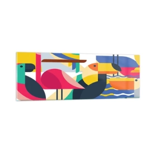 Impression sur verre - Image sur verre - Fête des oiseaux - 90x30 cm