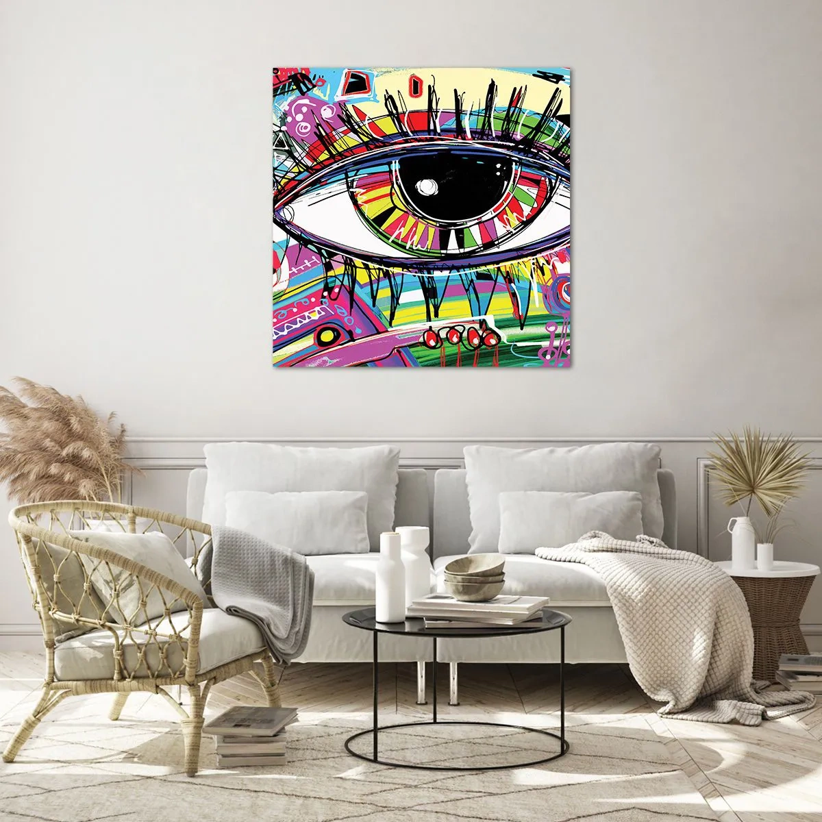 Impression sur verre - Image sur verre - Oeil coloré - âme colorée - 60x60 cm