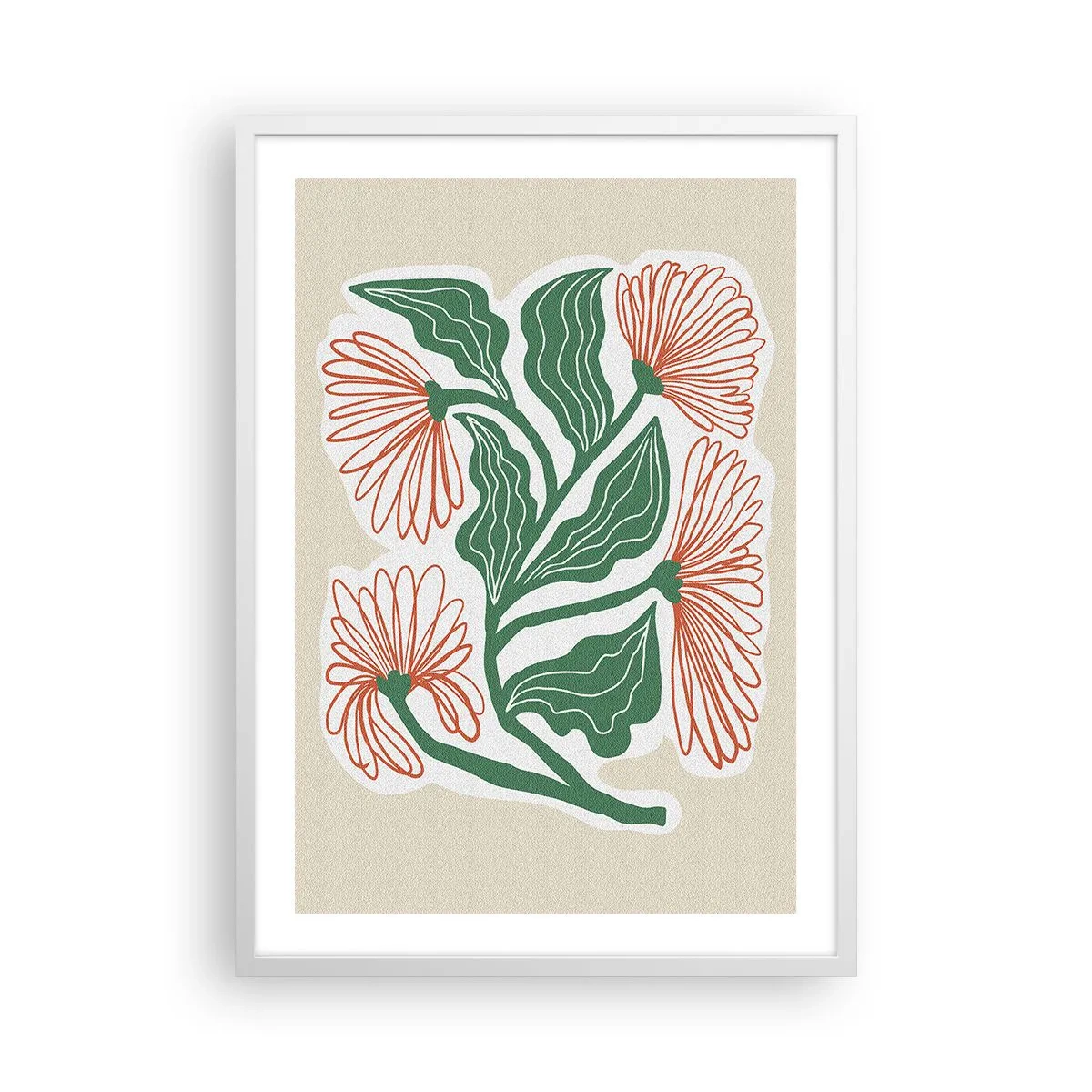 Affiche dans un cadre blanc - Poster - Folk et moderne - 50x70 cm