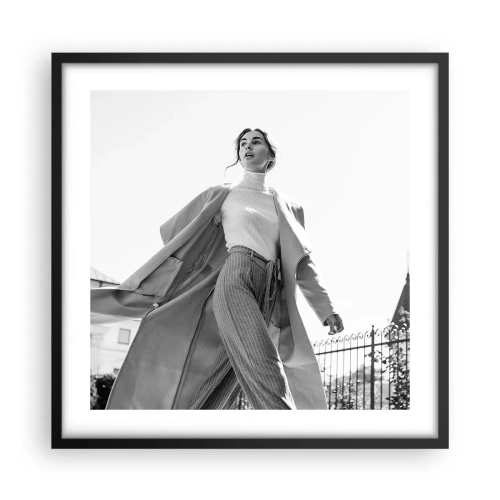 Affiche dans un cadre noir - Poster - Tu viens avec moi? - 50x50 cm