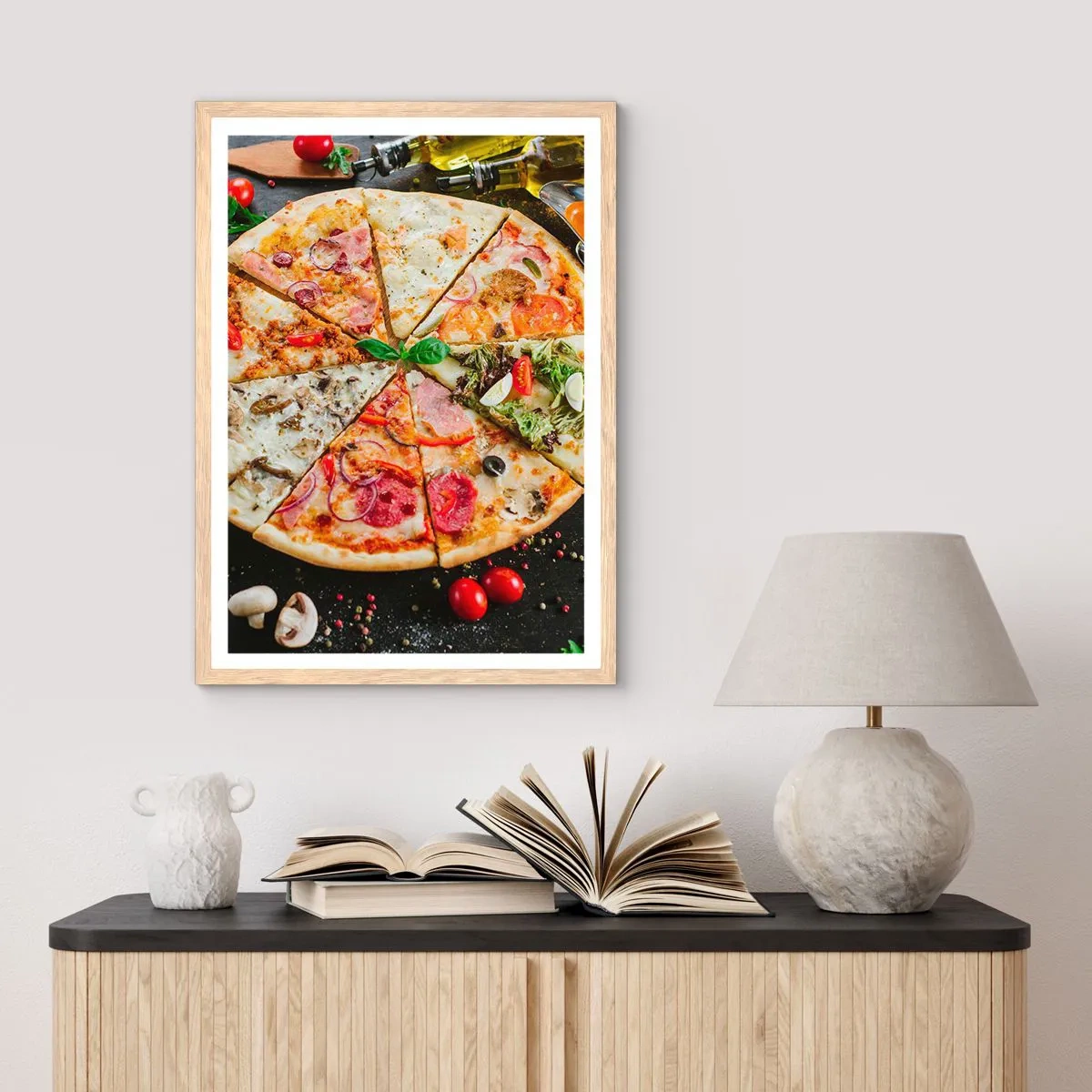 Affiche dans un chêne clair - Poster - Une gamme de saveurs - 61x91 cm