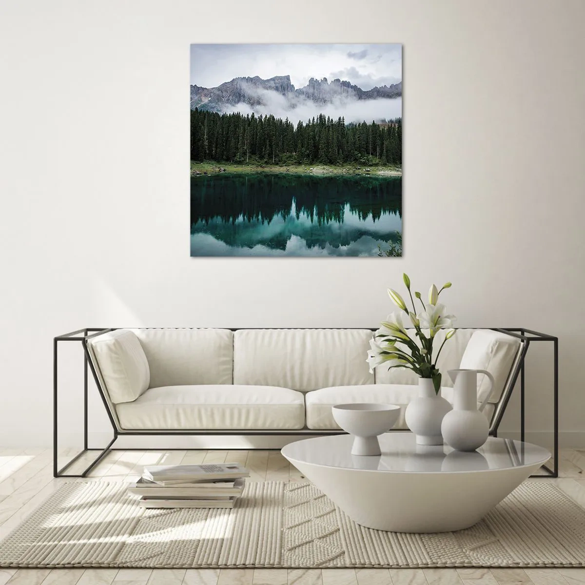 Impression sur verre - Image sur verre - Chut, chut, ne réveillons pas l'eau qui dort - 70x70 cm