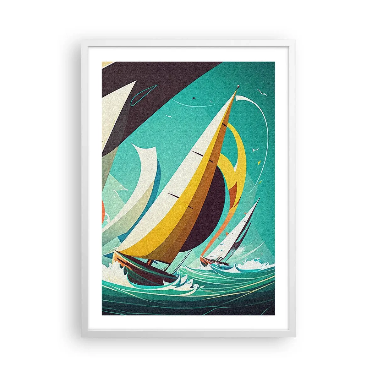 Affiche dans un cadre blanc - Poster - Bonne chance avec les éléments - 50x70 cm