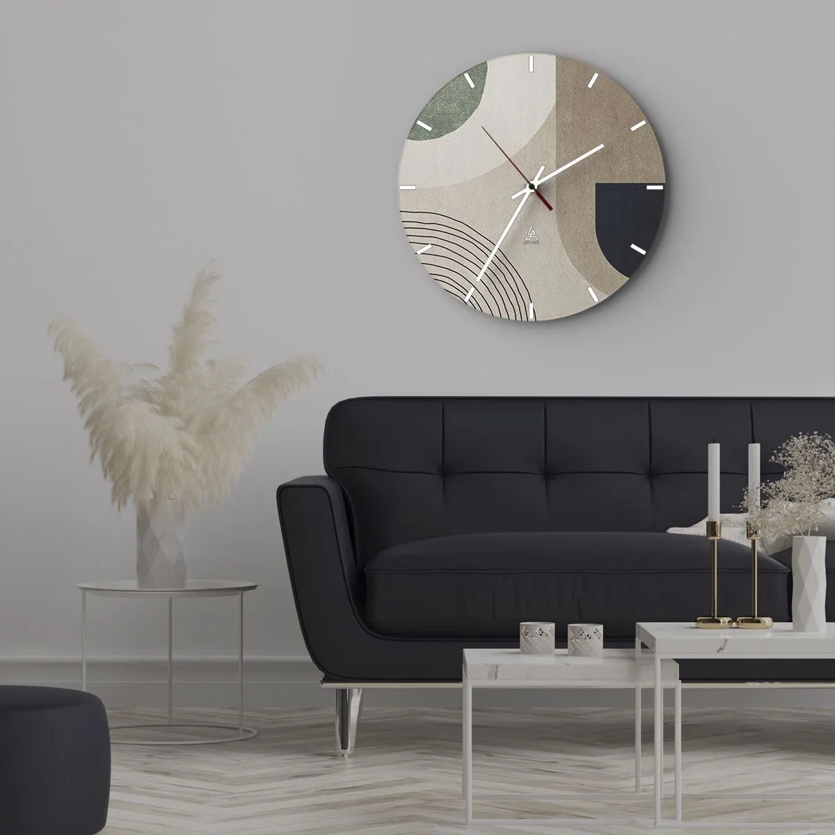 Horloge murale - Pendule murale - Formes ovales sobres avec des arches et des tons terreux - 30x30cm - La douceur de l'ovale - Décoration murale moderne pour le salon, la cuisine et la chambre ARTTOR