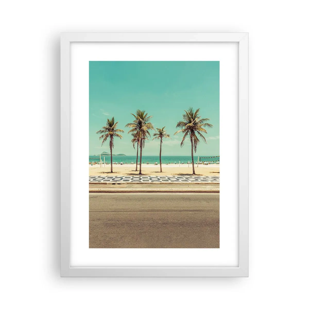 Affiche dans un cadre blanc - Poster - Gardien de plage - 30x40 cm