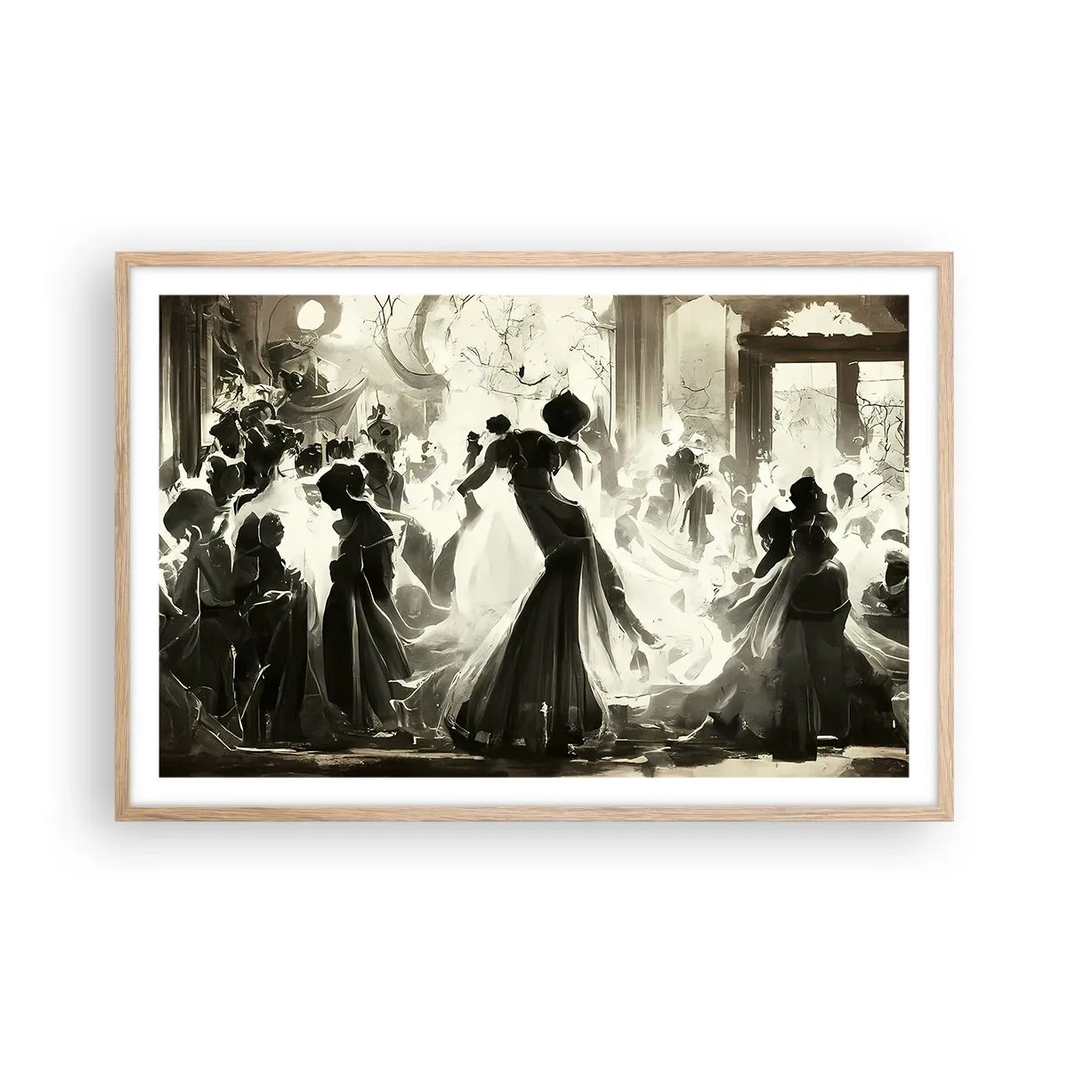 Affiche dans un chêne clair - Poster - La grande mascarade - 91x61 cm