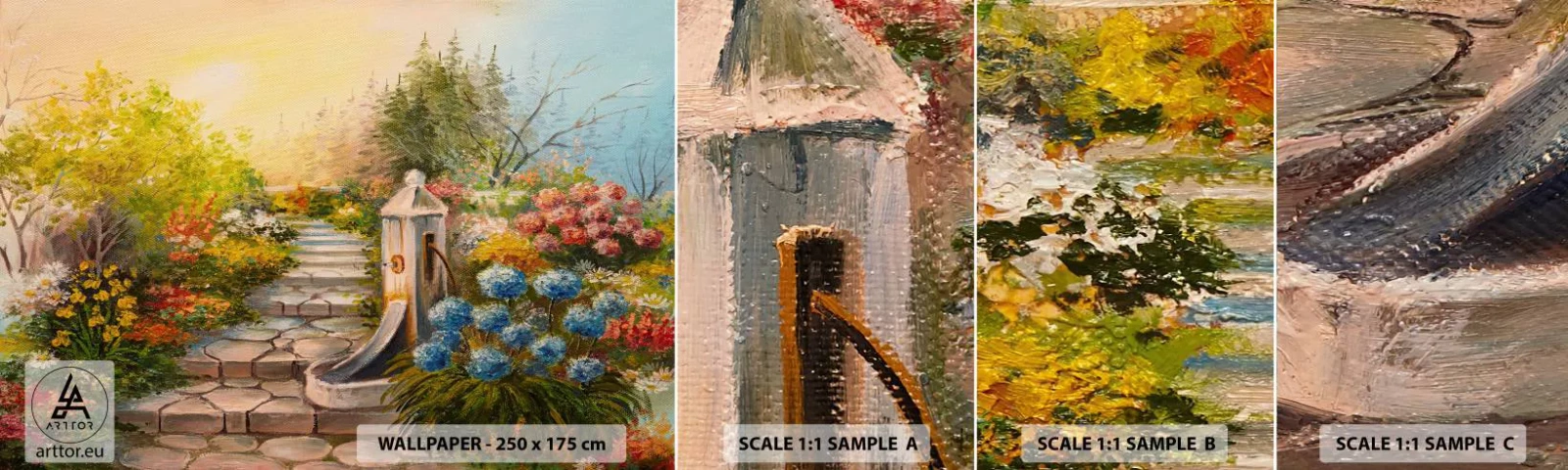 Échantillon de Papier Peint Autocollant Deluxe Sticker - En pleine floraison - Jardin, Fleurs, Nature - 100x30 cm