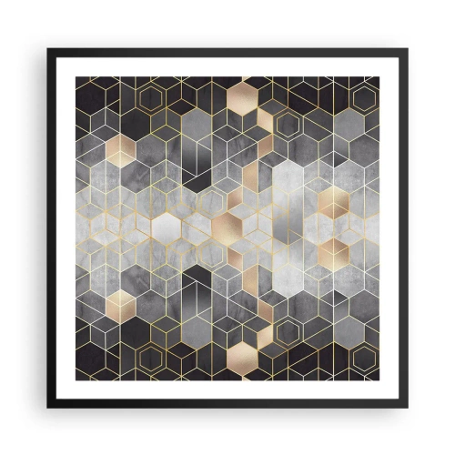 Affiche dans un cadre noir - Poster - Composition de diamants - 60x60 cm