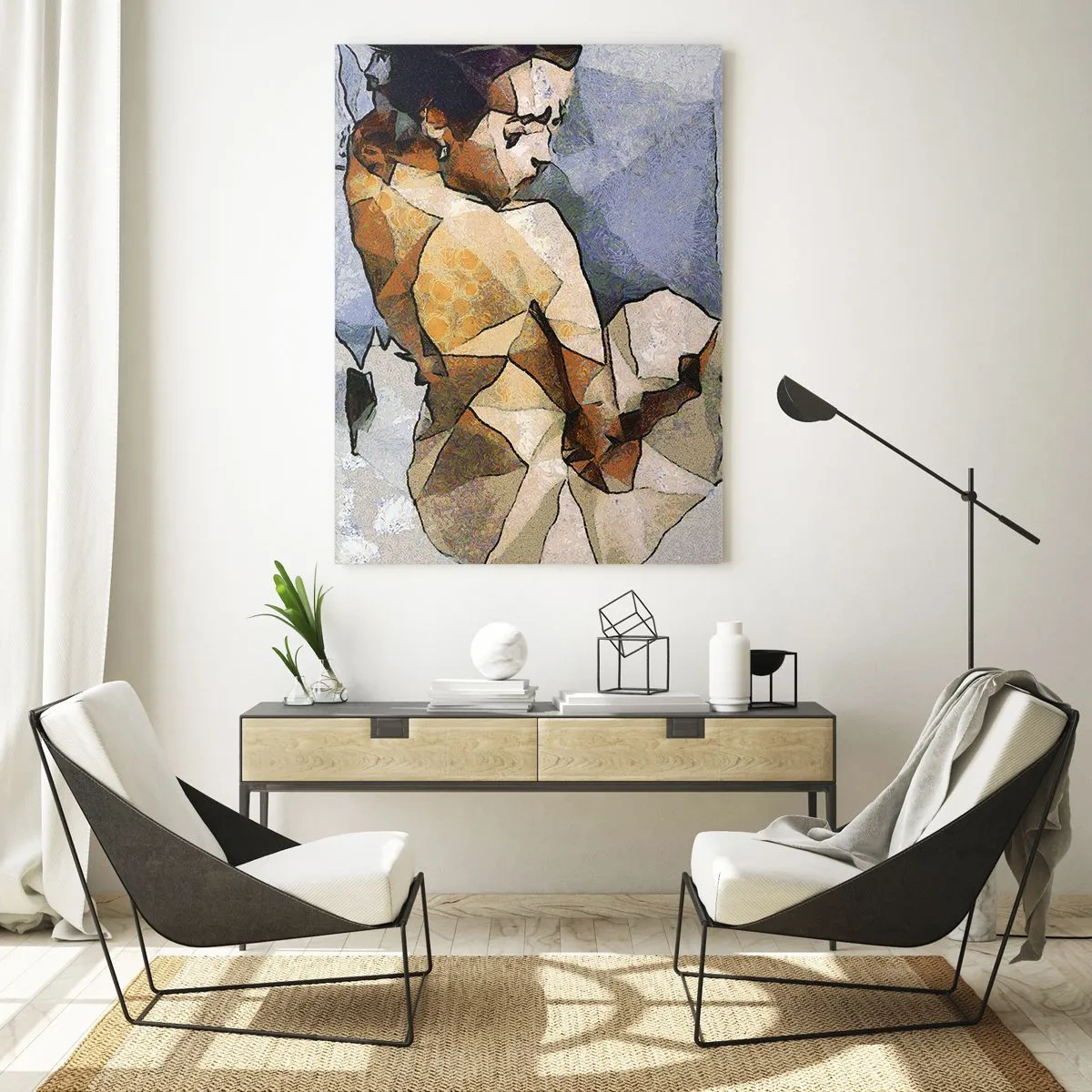 Impression sur verre - Image sur verre - Dans l'esprit du cubisme - 70x100 cm