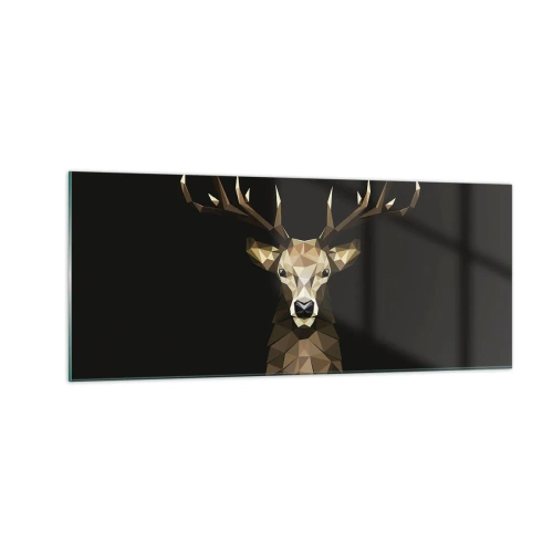 Impression sur verre - Image sur verre - Cerf cubique - 100x40 cm