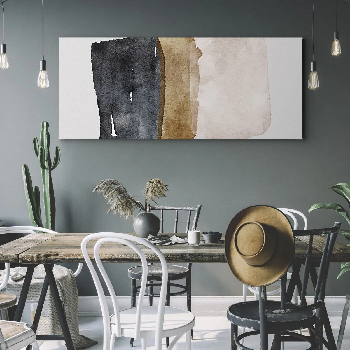 Impression sur toile - Image sur toile - Composition de couleurs de la terre - 100x40 cm