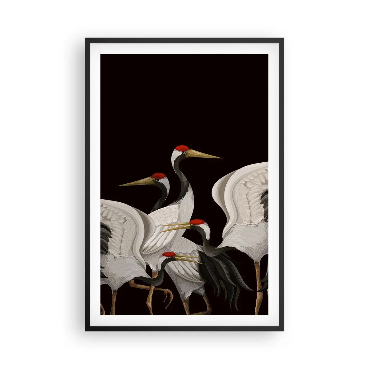 Affiche dans un cadre noir - Poster - Histoire d'oiseaux - 61x91 cm