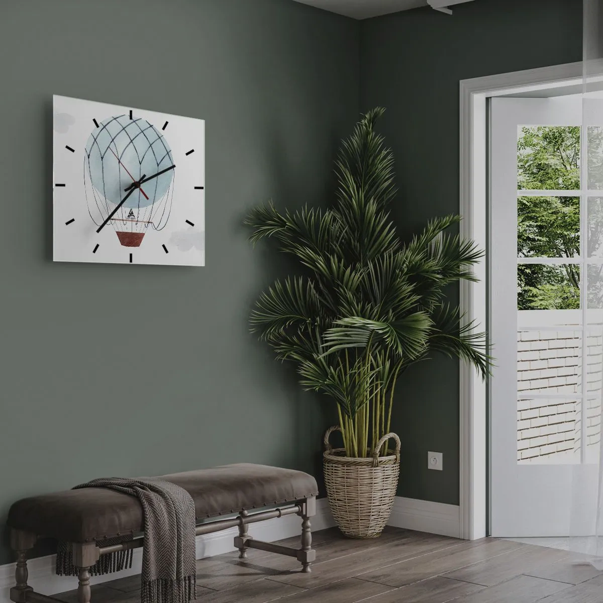 Horloge murale - Pendule murale - Entièrement dans les nuages - 40x40 cm