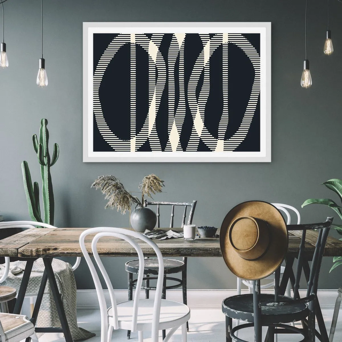 Affiche dans un cadre blanc - Poster - Une tentative de briser l'obscurité - 50x40 cm