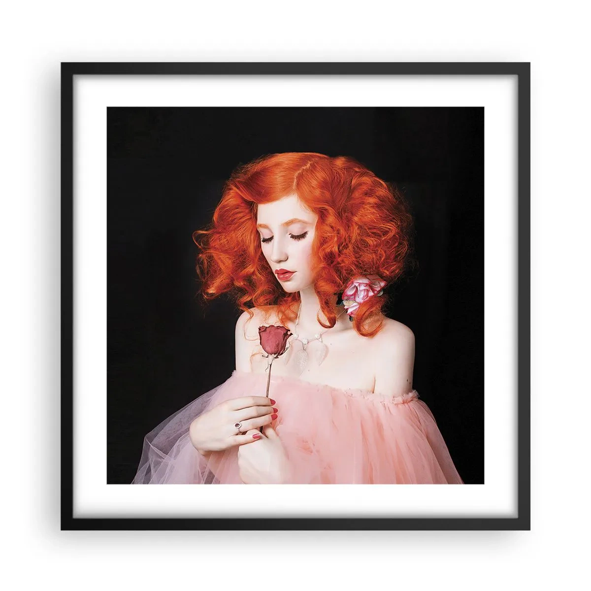 Affiche dans un cadre noir - Poster - De style baroque - 50x50 cm