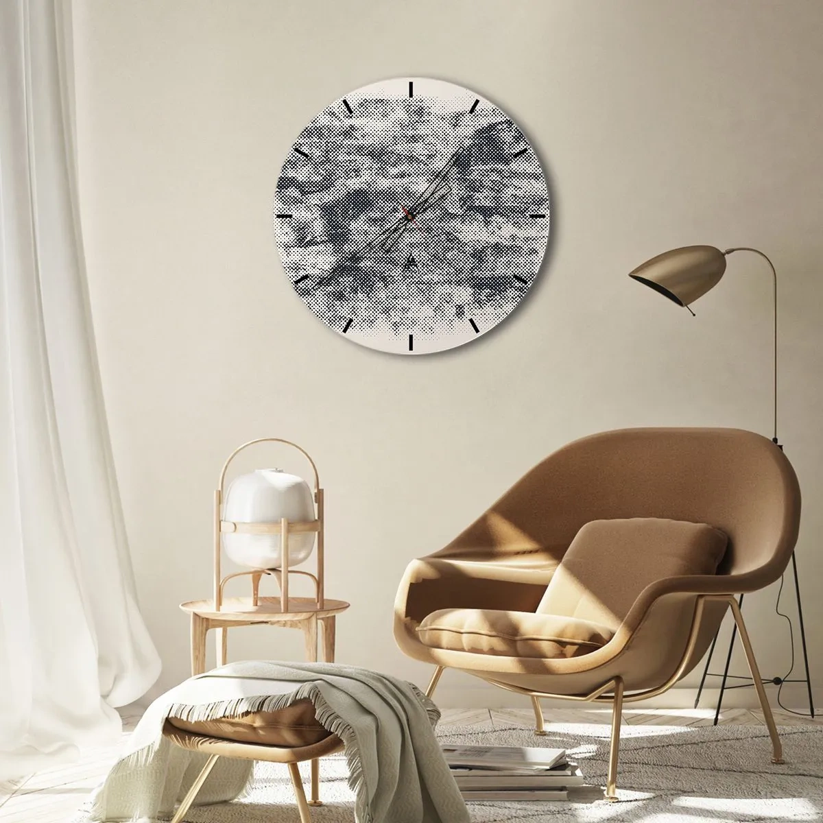 Horloge murale - Pendule murale - Composition brumeuse - 30x30 cm