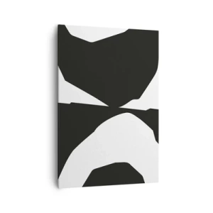 Impression sur toile - Image sur toile - Motif de contraste abstrait en noir et blanc - 70x100cm - Positif négatif - Décoration murale moderne pour le salon et la chambre ARTTOR