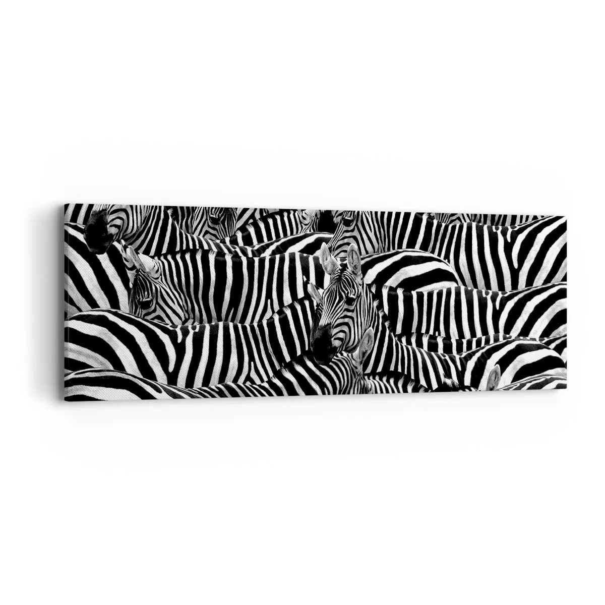 Impression sur toile - Image sur toile - Portrait collectif à rayures - 90x30 cm