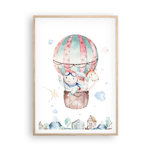 Affiche dans un chêne clair - Poster - Nous serons de retour bientôt! - 70x100 cm