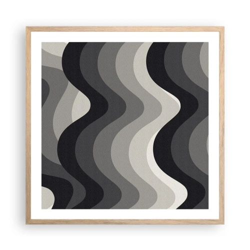 Affiche dans un chêne clair - Poster - Vague après vague - 60x60 cm