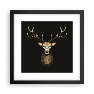 Affiche dans un cadre noir - Poster - Cerf cubique - 30x30 cm