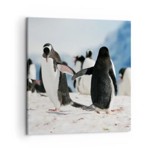 Impression sur toile - Image sur toile - Danser dans la neige - 50x50 cm