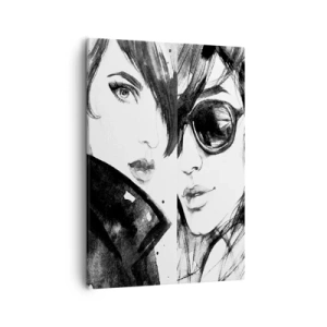 Impression sur toile - Image sur toile - Portraits élégants de femmes aux tons monochromes - 50x70cm - La beauté multipliée - Décoration murale moderne pour le salon et la chambre ARTTOR